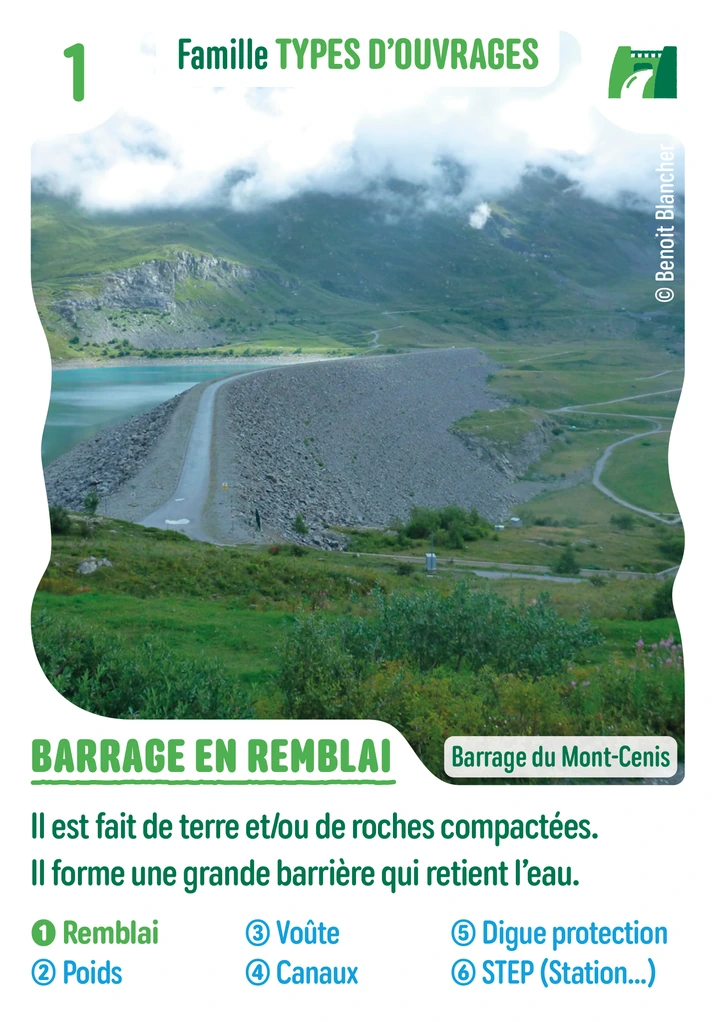 Carte n°1 : Barrage en remblai (Famille Types d'ouvrages)